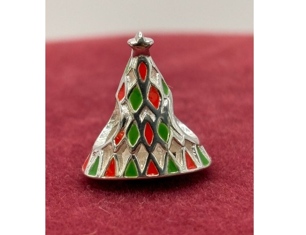 Chamilia Sterling Silver Enameled Christmas Tree Charm #82206